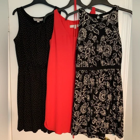 Bundle of 3 Loft Dresses, XS, XS, XSP, sleeveless, spring, summer, fall - Picture 1 of 13